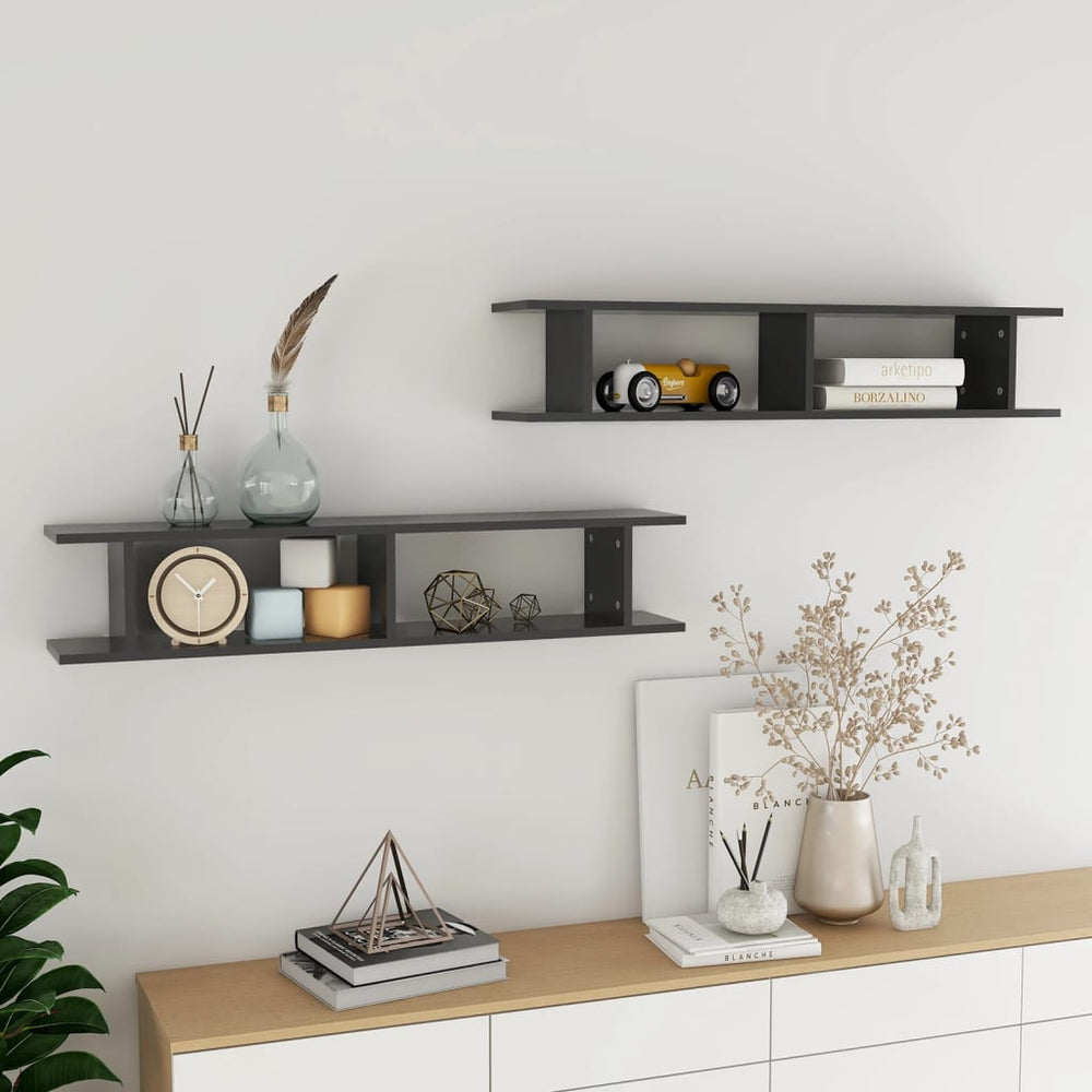 Graue Wandregale, 2er Set