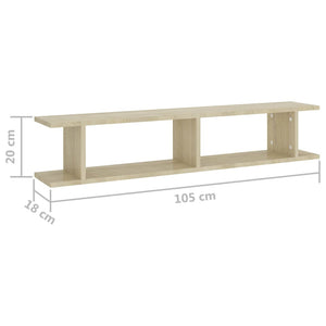 Wandregale Sonoma-Eiche 105 cm, 2er-Set