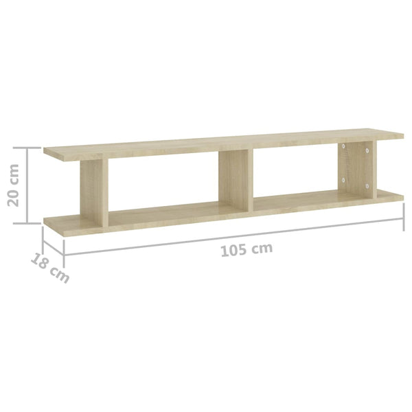 Wandregale Sonoma-Eiche 105 cm, 2er-Set