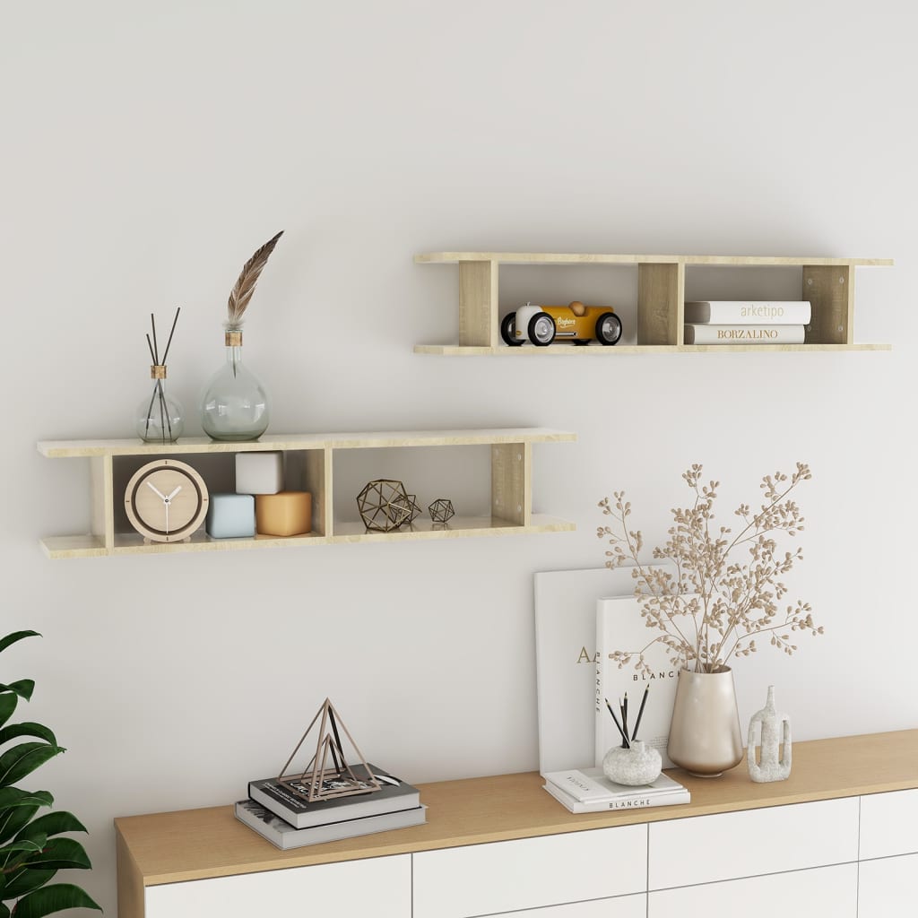 Wandregale Sonoma-Eiche 105 cm, 2er-Set