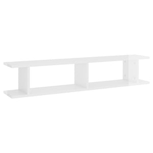 vidaXL Étagères murales 2 pcs Blanc brillant 105x18x20 cm Aggloméré