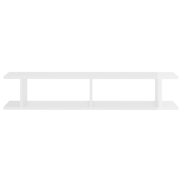 vidaXL Étagères murales 2 pcs Blanc brillant 105x18x20 cm Aggloméré