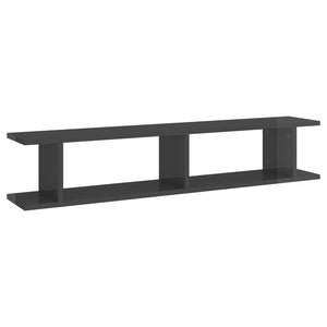 Wandregale Grau Hochglanz, 2er Set