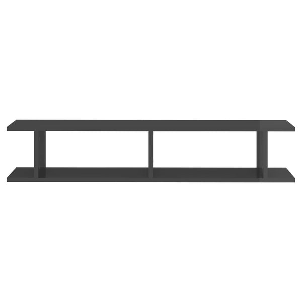 Wandregale Grau Hochglanz, 2er Set