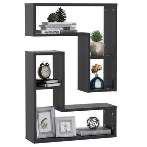 Graue Wandregale, 2er Set
