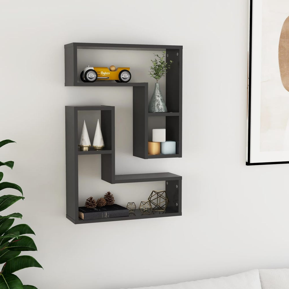 Graue Wandregale, 2er Set
