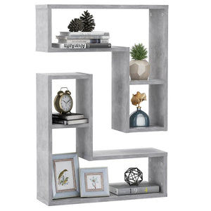 Betongraue Wandregale, 2er-Set