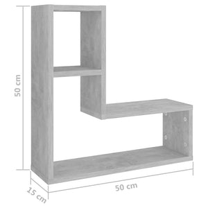 Betongraue Wandregale, 2er-Set