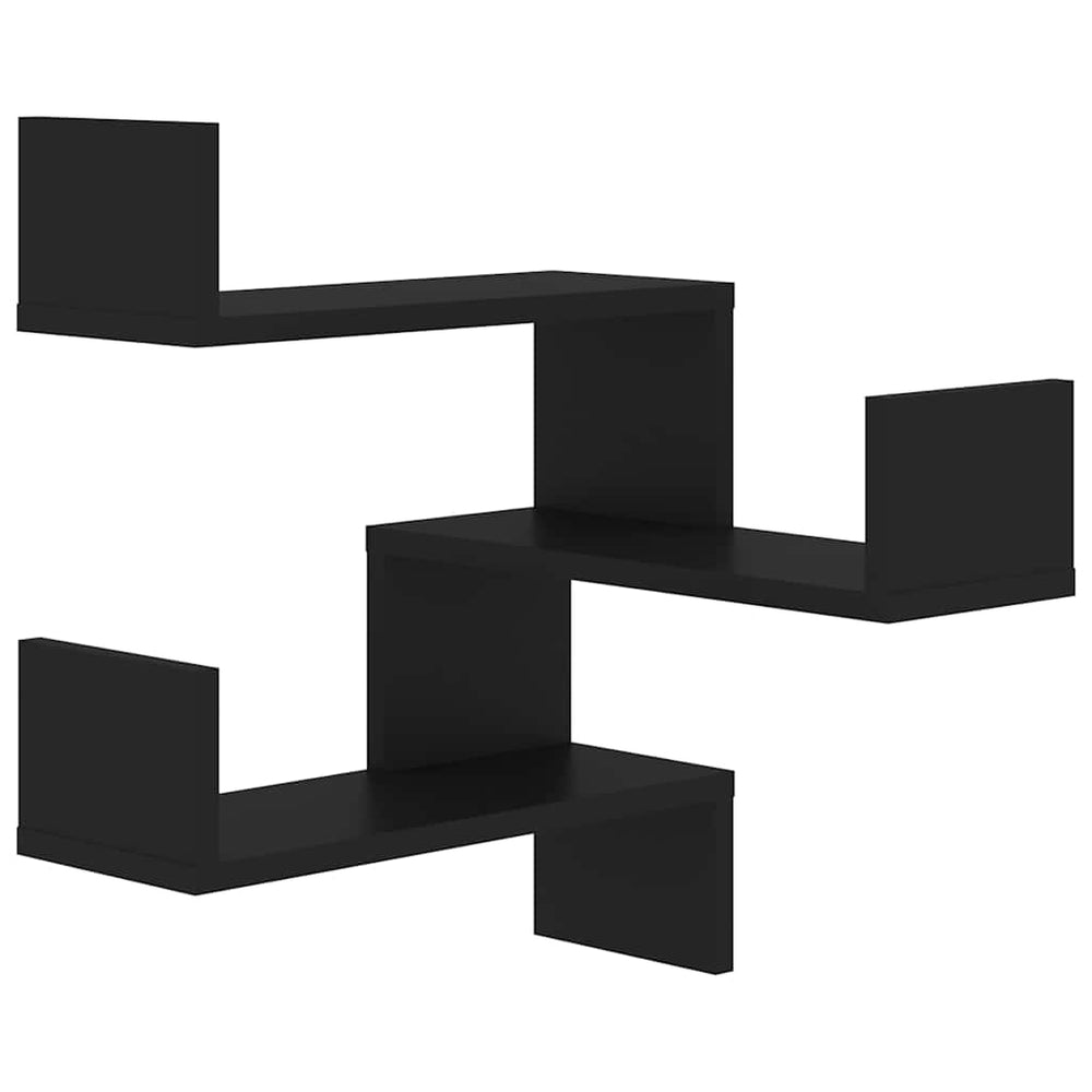Schwarzes Wand-Eckregal 40x40x50 cm