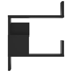 Schwarzes Wand-Eckregal 40x40x50 cm