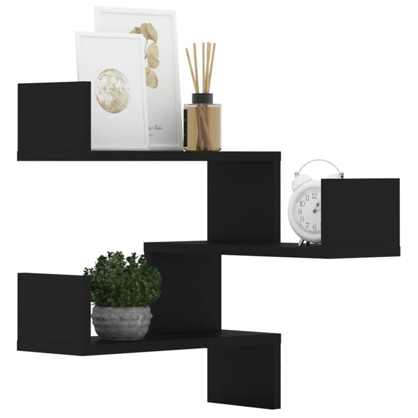 Schwarze Eckregale, 2er Set