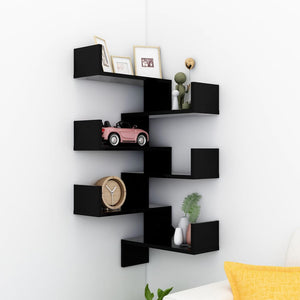 Schwarze Eckregale, 2er Set