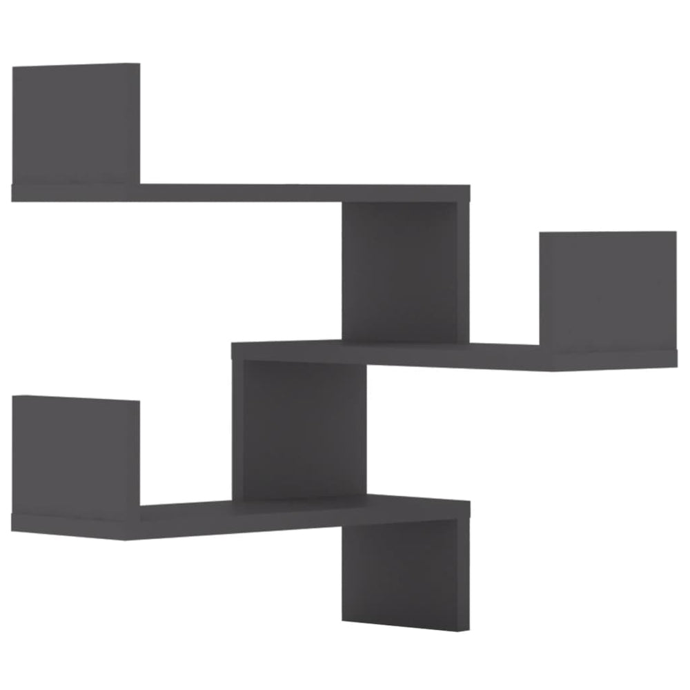 Graue Eckregale für die Wand, 2er-Set