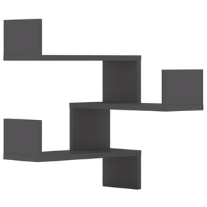 Graue Eckregale für die Wand, 2er-Set