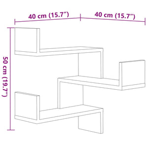 Graue Eckregale für die Wand, 2er-Set