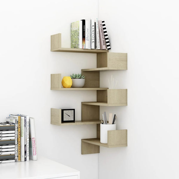 Sonoma Eiche Wand-Eckregale, 2er-Set