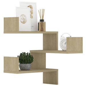 Sonoma Eiche Wand-Eckregale, 2er-Set
