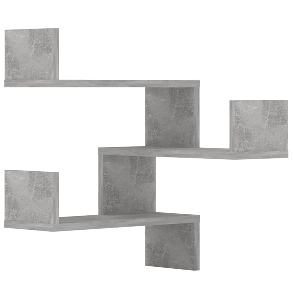 Betongraue Eckregale, 2er-Set