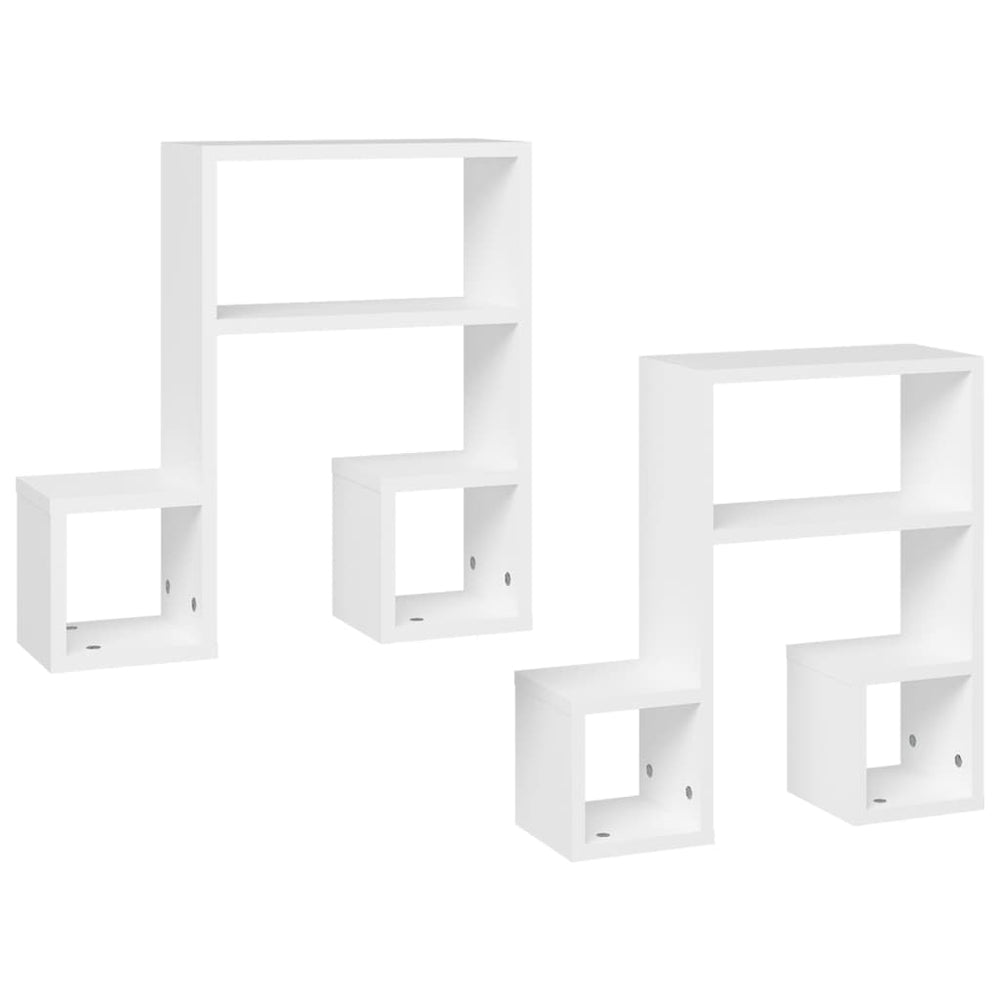 Weiße Wandregale, 2er Set, 50 cm