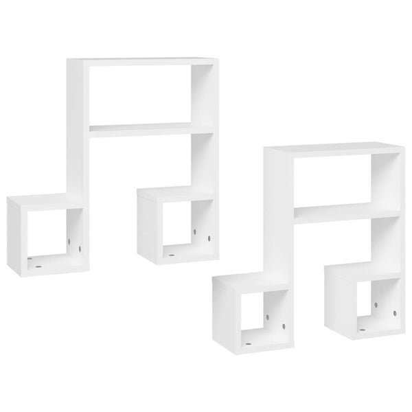 Weiße Wandregale, 2er Set, 50 cm