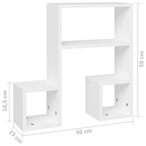 Weiße Wandregale, 2er Set, 50 cm
