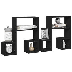 Schwarze Wandregale 2er Set 50x15x50 cm