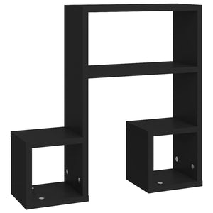 Schwarze Wandregale 2er Set 50x15x50 cm