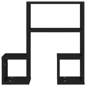 Schwarze Wandregale 2er Set 50x15x50 cm