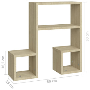 Wandregale Sonoma-Eiche 50x15x50 cm, 2er-Set