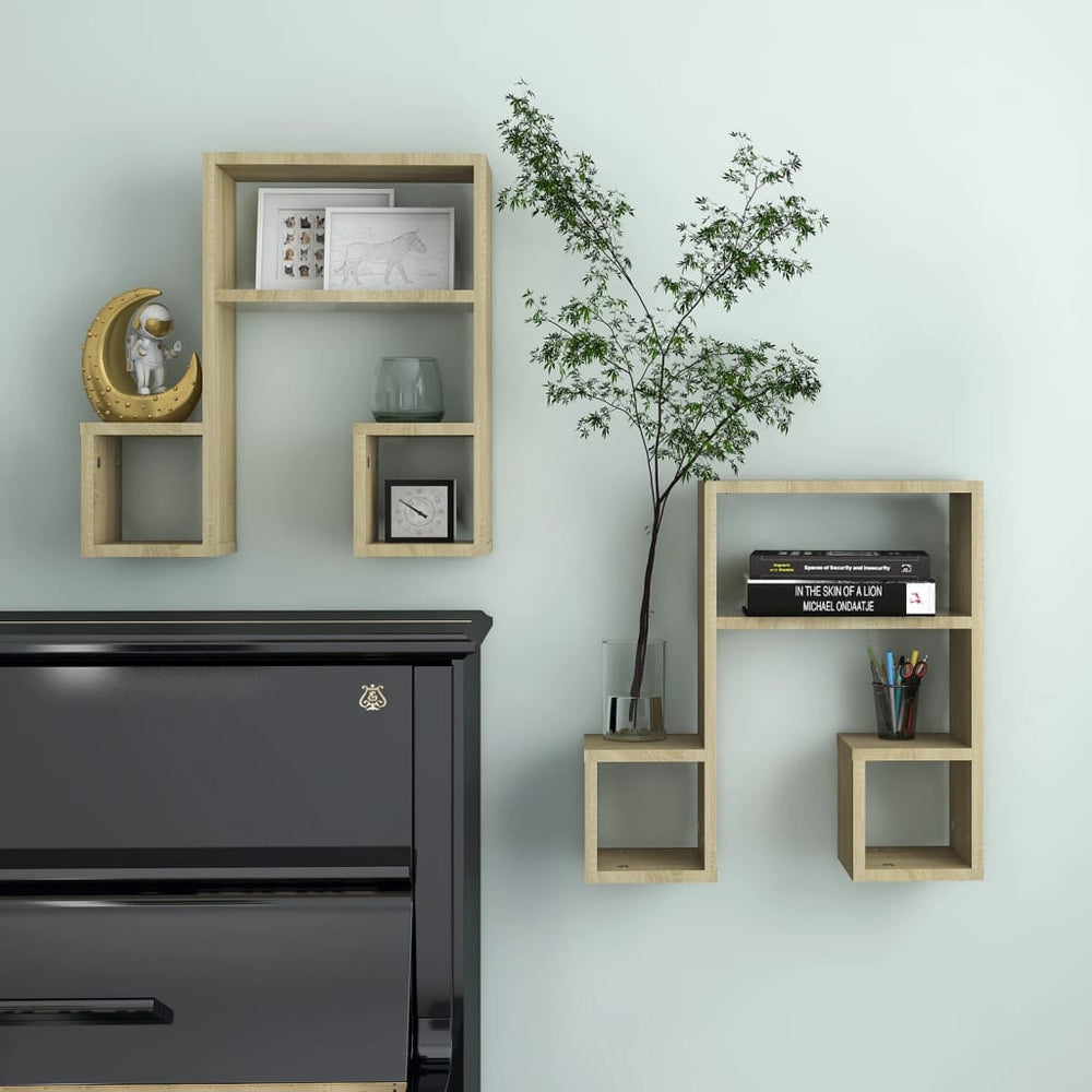 Wandregale Sonoma-Eiche 50x15x50 cm, 2er-Set