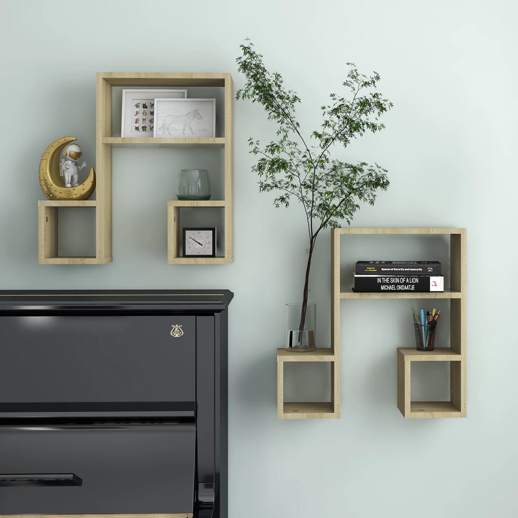 Wandregale Sonoma-Eiche 50x15x50 cm, 2er-Set
