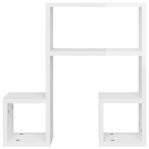 Weiße Hochglanz Wandregale, 2er Set