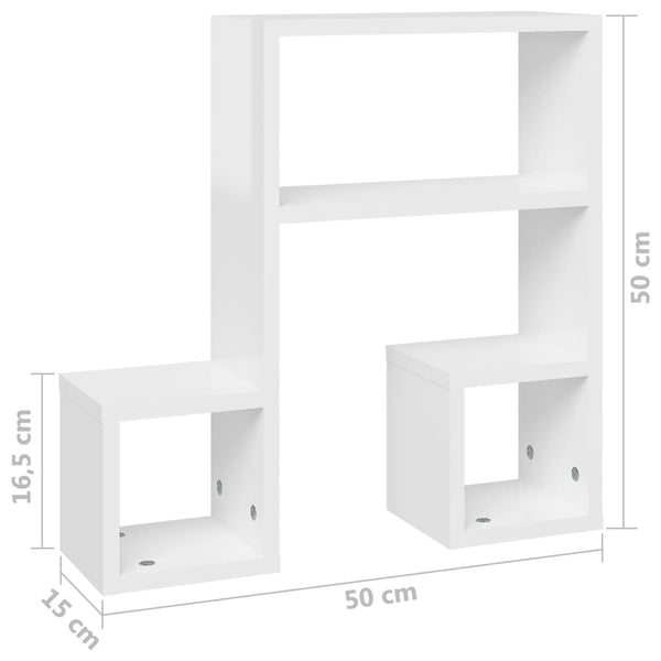 Weiße Hochglanz Wandregale, 2er Set