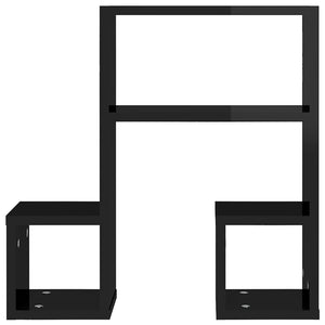 Schwarze Wandregale, 2er Set, 50 cm