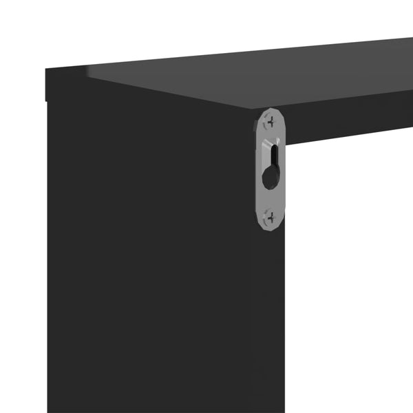 Schwarze Wandregale, 2er Set, 50 cm