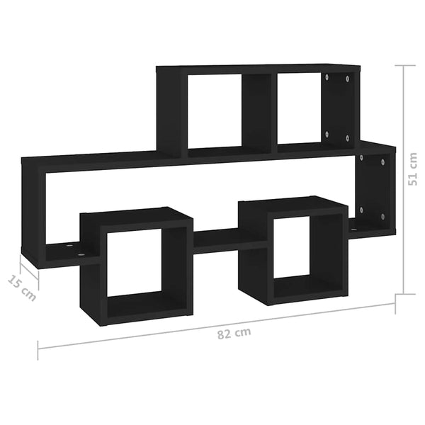 Schwarzes Auto Wandregal 82cm
