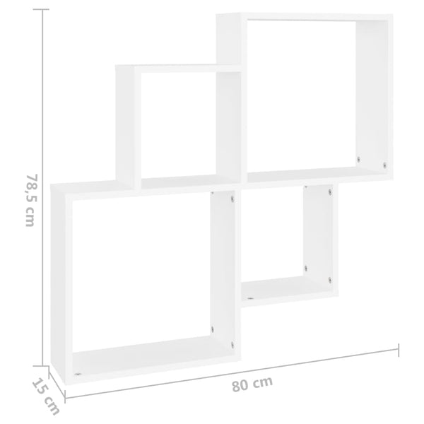 Weißes Würfelregal 80x15x78,5 cm