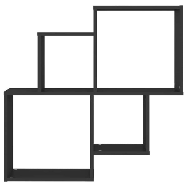 Schwarzes Würfelregal 80x15x78,5 cm