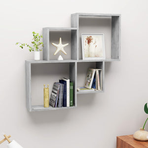 vidaXL Étagère cube gris béton 80x15x78,5 cm Bois d'ingénierie