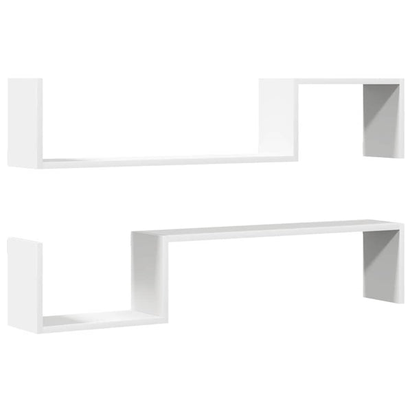 Weiße Wandregale, 2er Set, 100 cm