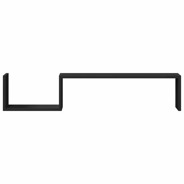 Schwarze Wandregale, 2er-Set, 100 cm