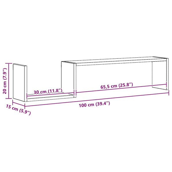Wandregale Sonoma Eiche 100 cm, 2er Set