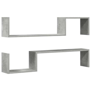 Betongraue Wandregale, 2er-Set