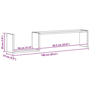Betongraue Wandregale, 2er-Set