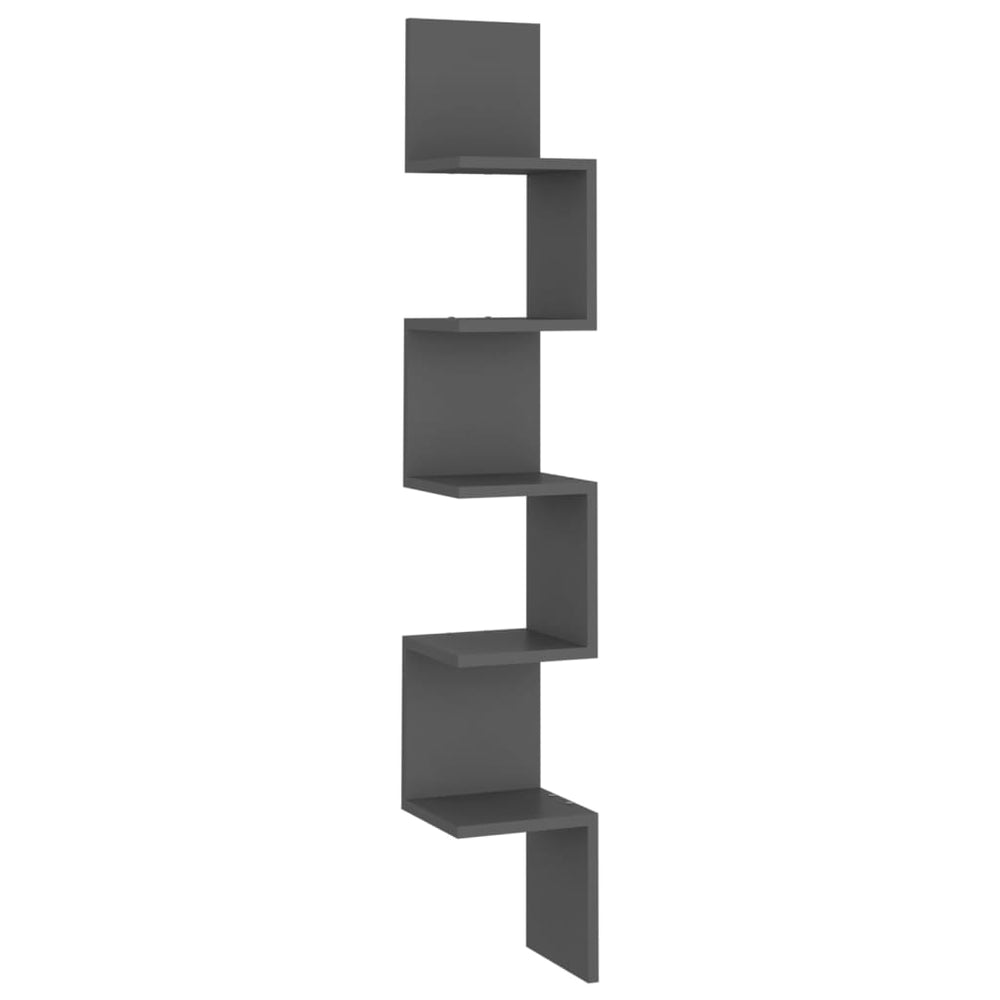Graues Eckregal Wandregal 20x20x127,5 cm