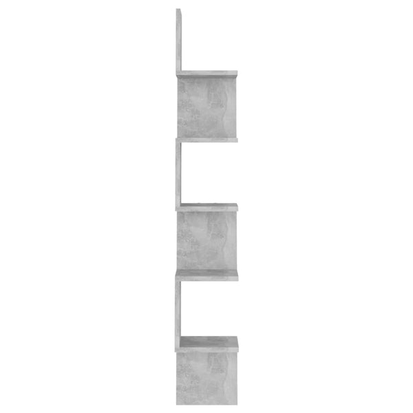 Betongraues Wand-Eckregal 20x20x127,5 cm