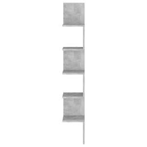 Betongraues Wand-Eckregal 20x20x127,5 cm