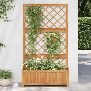 Hochbeet mit Spalier 85x38x150 cm Massivholz Akazie