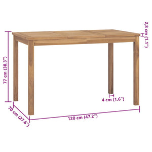 Garden Esstisch 120x70x77 cm Massiv Teakholz
