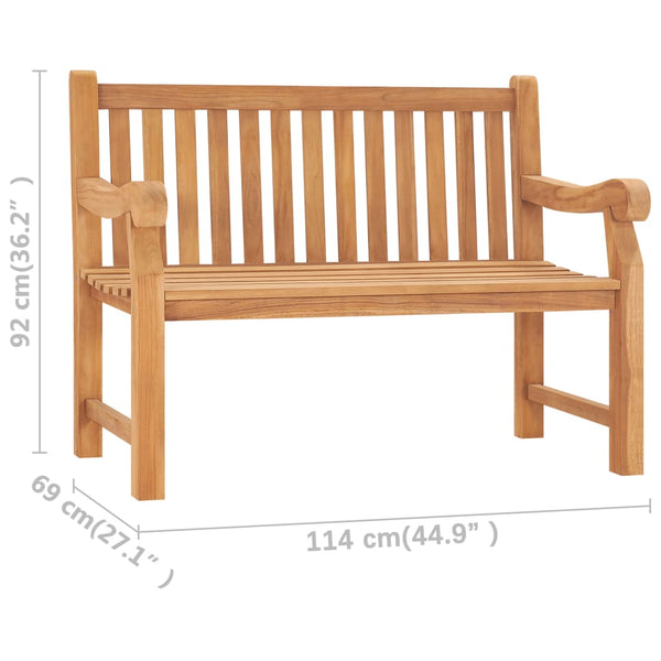 vidaXL Banc de jardin 114 cm en teck massif